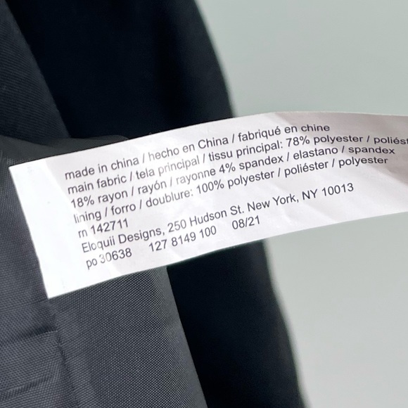 NWT Eloquii Long Relaxed Collared Open Front Blazer in Black - Picture 3 of 6